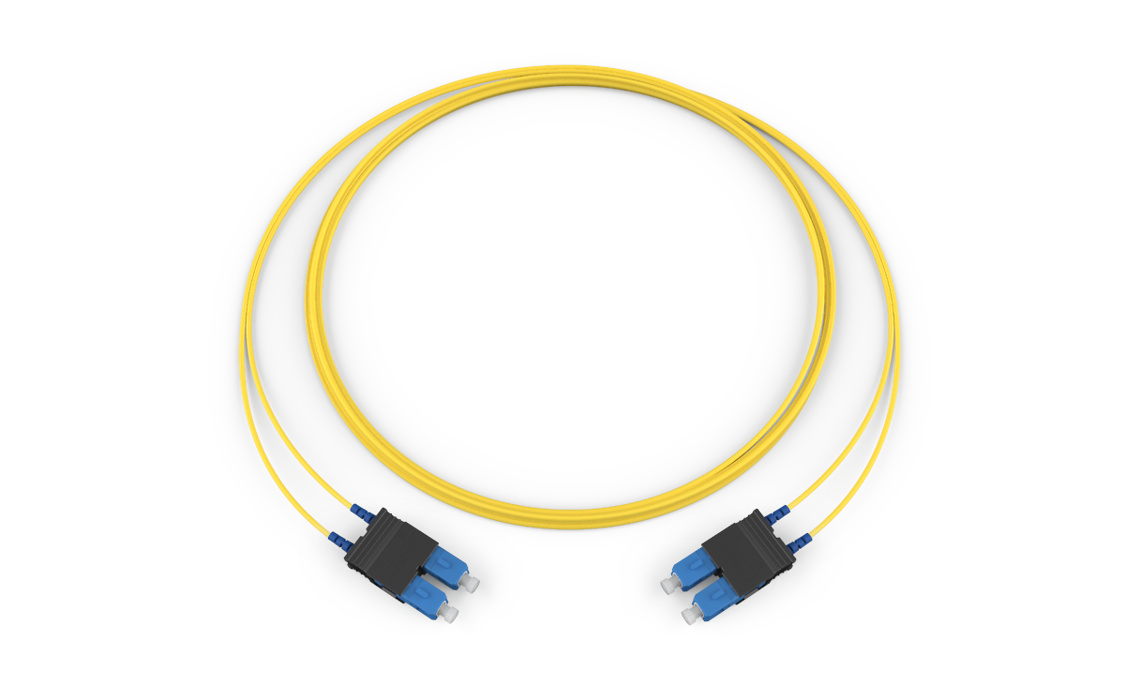 Standard SCUPC Duplex SM / Standard SCUPC Duplex SM, SMF, 2F, Zipcord Plenum, Standard Yellow Jacket 6 Feet
